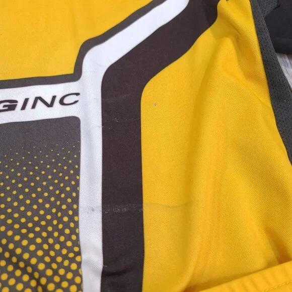 Fox Racing Jersey Mens XXL Yellow Black Cycling 3/4 Zip Short Sleeve Vintage - Picture 3 of 7